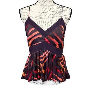 Free People ENDLESS FUN Cami Halter Top Size 8 Red Berry Spaghetti Straps NEW